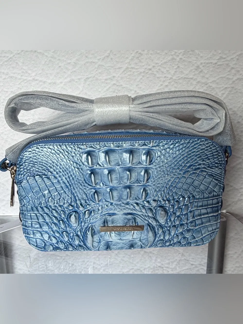 Brahmin Danica Aura Blue Crossbody Bag NWT Sky Blue
